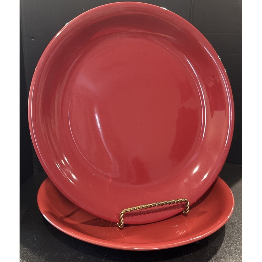 Mainstays‎ Red Stoneware Stackables Dinner Plates Plate Set Of 2